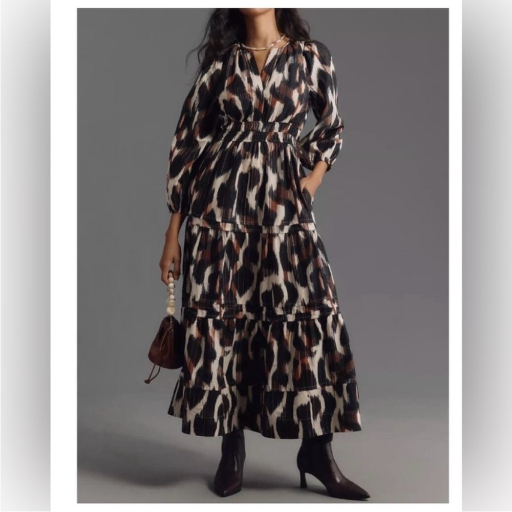 Anthropologie The Somerset Long-Sleeve Maxi Dress: Poplin Edition New Size Small